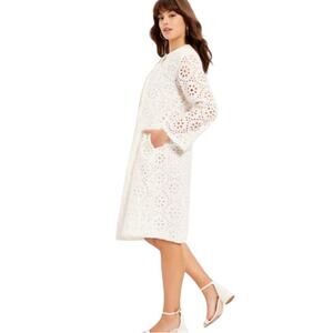New June + Vie white eyelet sheath midi dress 3X 30/32
